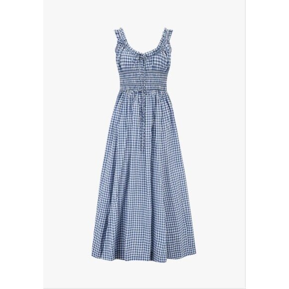 Doen Emmaretta Dress in Blue Gingham Size Medium NWT - Picture 14 of 15